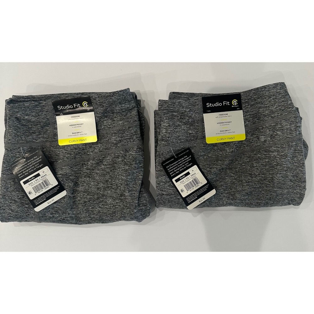 C9 2 pack Champion Studio Fit Women Curvy Pant Ebony Heather Gray Yoga M